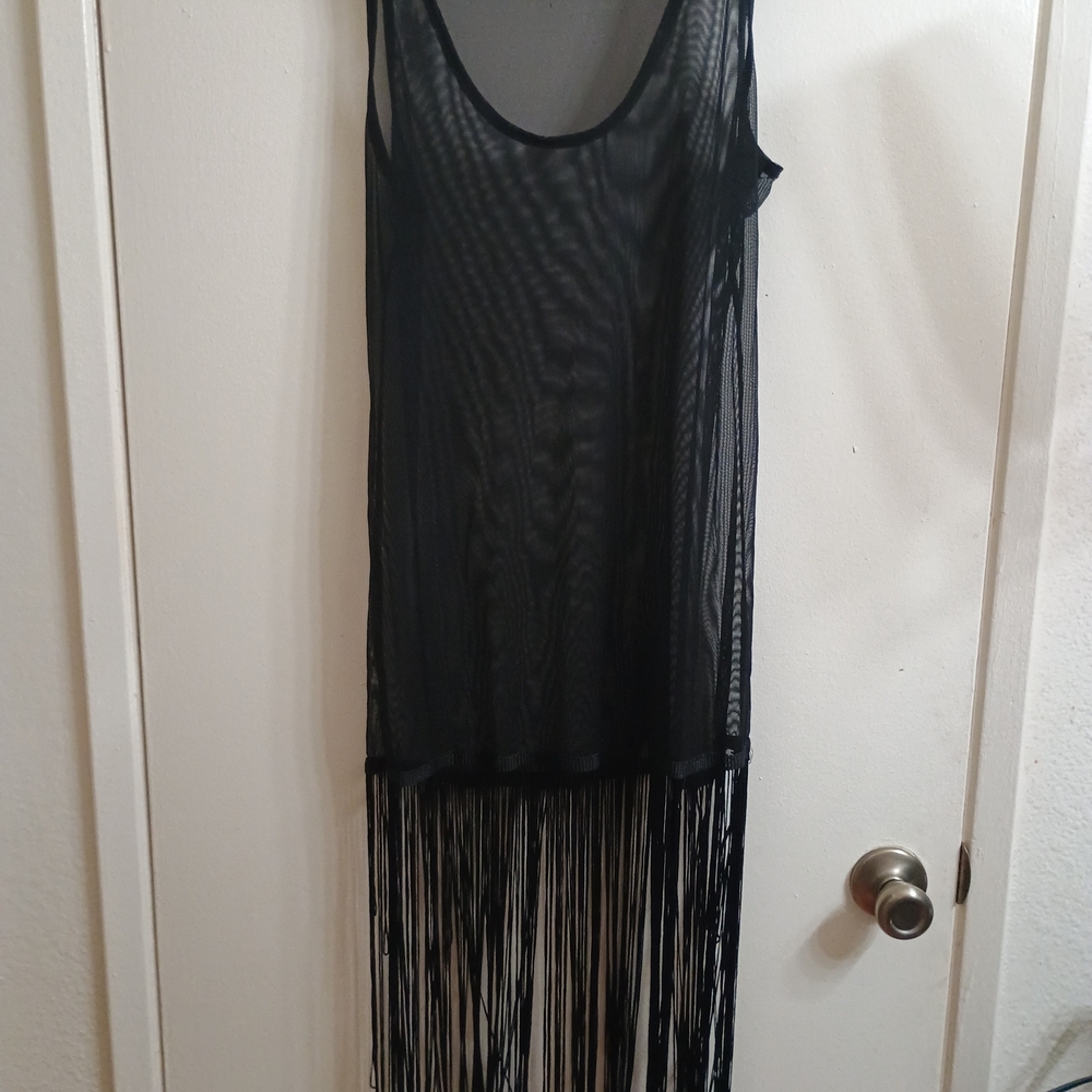 See You Monday Black Sheer Bathing Suit Cover